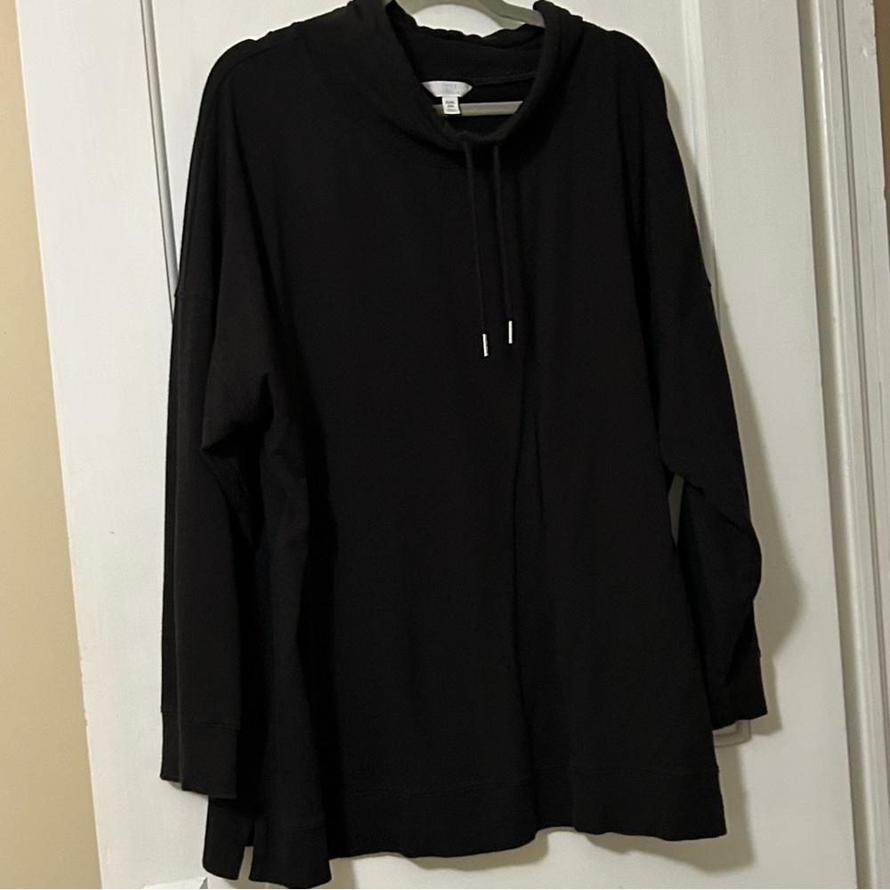 Time Tru Cowl Neck Black Sweatshirt 22